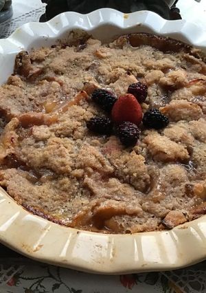 Una foto de Crumble de melocotones (Duraznos)