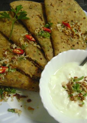 A picture of Stuffed Coconut Paratha.