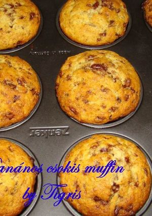 Banános csokis muffin recept fotója
