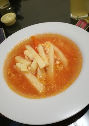 Una foto de Sopa de papa con zanahoria