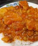 Pollo estofado a la portuguesa