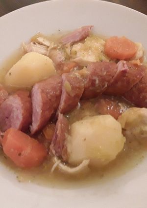A picture of Sig's Carrot and Leek Soup.