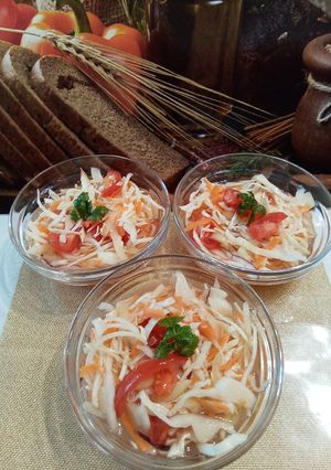 Vegyes káposzta saláta 🍅🧅🥬🥕🌶️ recept fotója