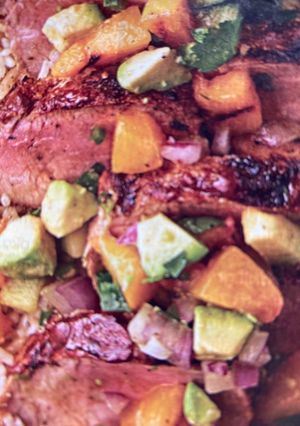 A picture of Peach Cucumber Salsa.
