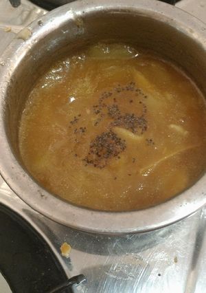 A picture of Raw mango sweet pachadi.