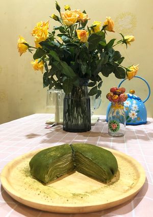 Hình của món Crepe trà xanh.