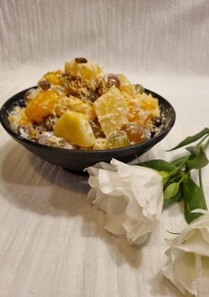عکسی از دستور سالاد با میوه های زمستانی