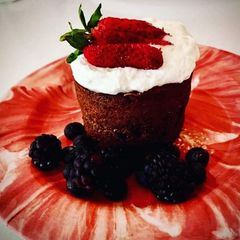 Cherry Strawberry mug cake A picture of Cherry Strawberry mug cake.