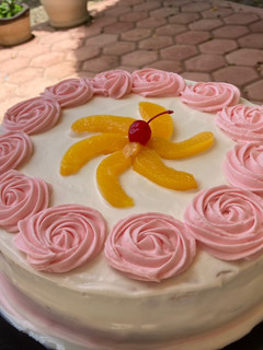 Una foto de Pastel tres leches de durazno