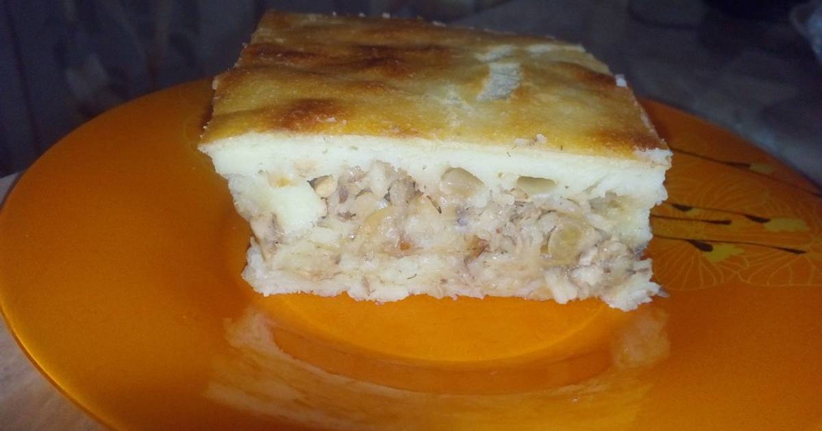 Начинка для пирога из сайры с яйцом и рисом