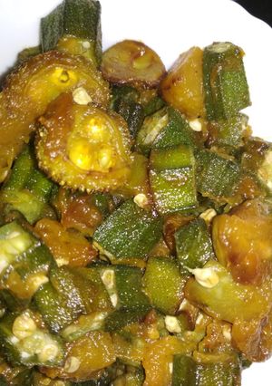 A picture of Lady's finger stir fry.