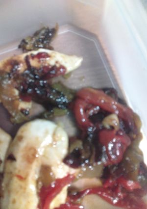Una foto de Solomillo de pollo con pimientos