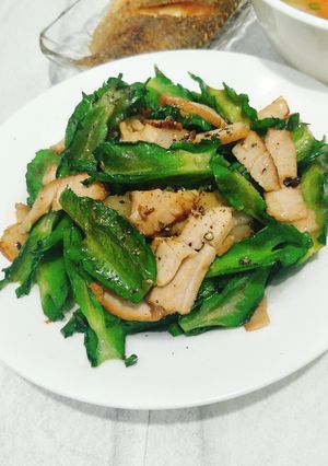 Hình của món Đậu Rồng xào thịt.
