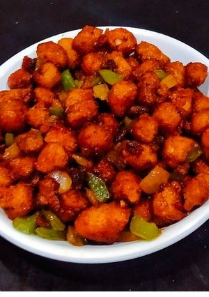 A picture of Dry Soya Manchurian.