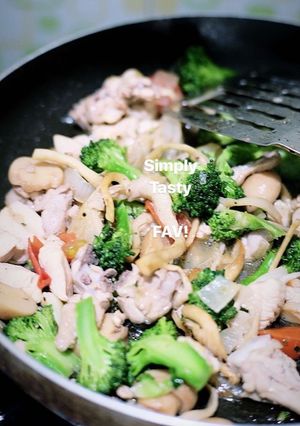 Foto resep Ca brokoli ayam jamur