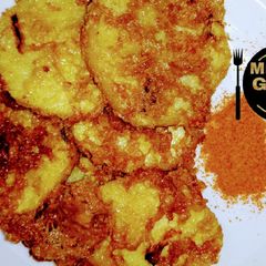 Golden fried yam A picture of Golden fried yam.