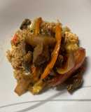 Arroz chaufa con lomo saltado