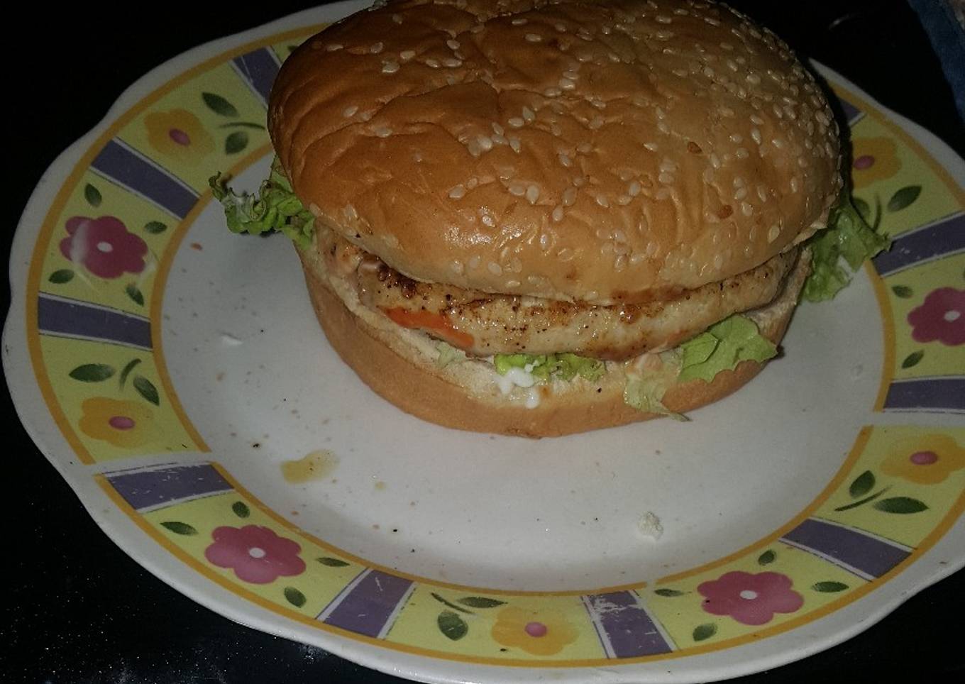 Hamburguesa de pollo casera