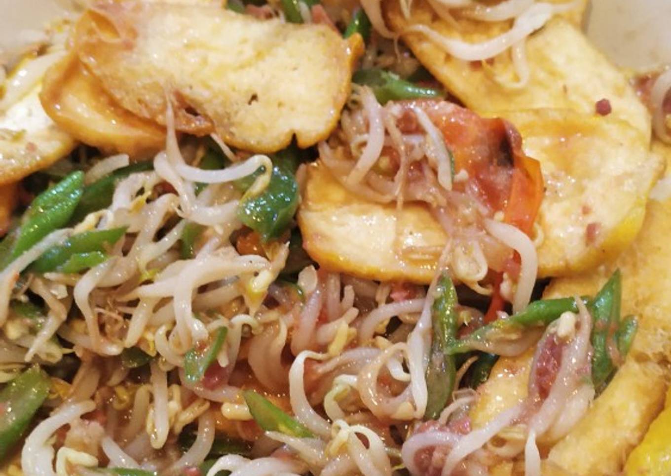 Tumis Buncis Toge Tahu Kornet