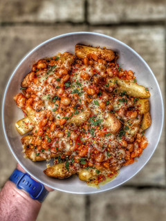 A picture of Cheesy Chips & Beans.