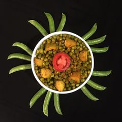 Ghugni or Aloo Matar (no onion garlic) A picture of Ghugni or Aloo Matar (no onion garlic).