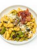 Brussels Sprouts Carbonara with Browned Butter, Miso, and Crispy Prosciutto