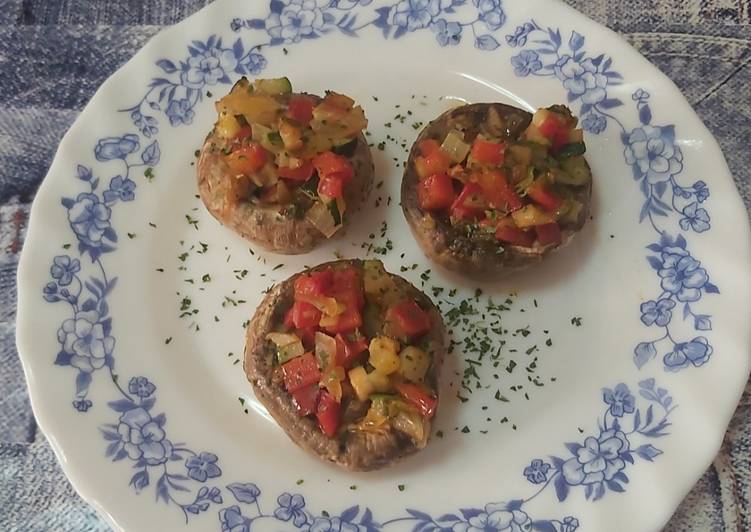 Champiñones rellenos veganos