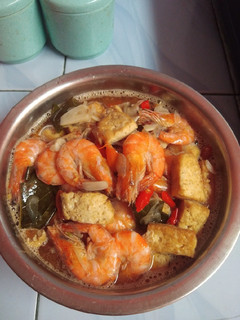 Foto resep Tumis udang tahu pedas