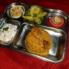 A picture of Donne chicken biryani.