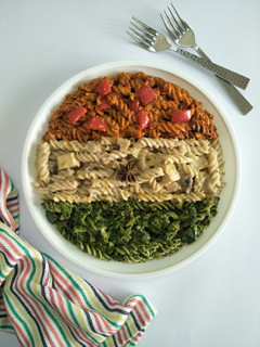 A picture of Healthy Tiranga Pasta (Tri Colour Pasta).