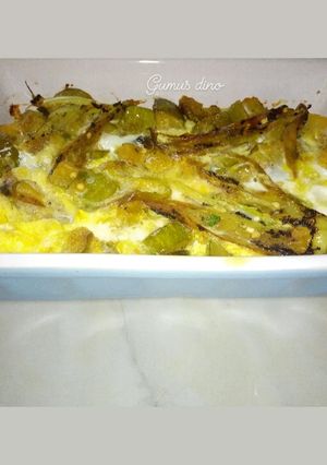Une photo de Courgette avec piment doux 🌶️🌶️🌶️🧀🧀🥚🥚🥚