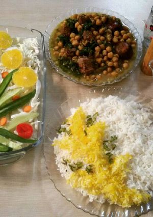 عکسی از دستور گوشت با نخود و اسفناج (اصفهانی)