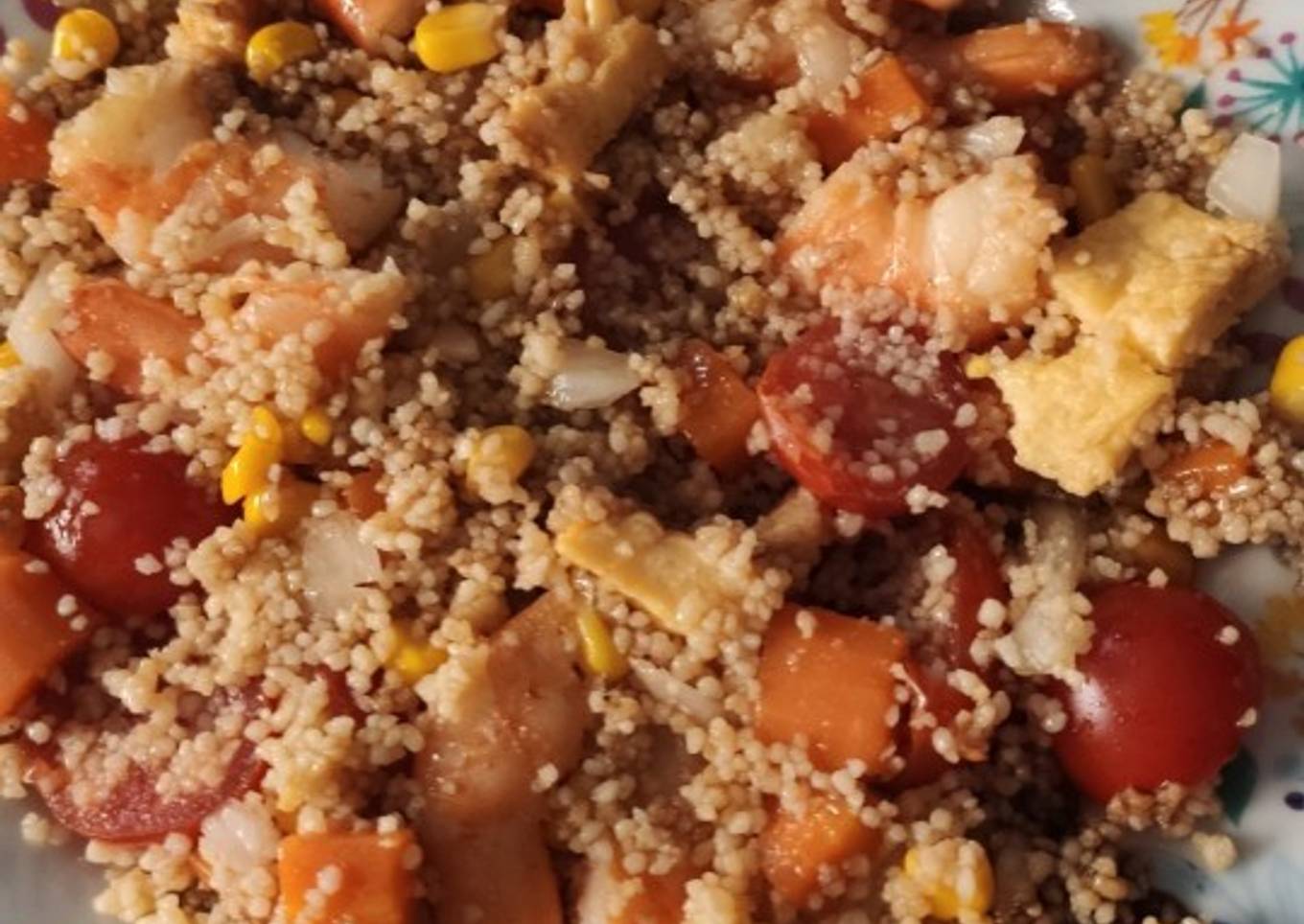 Ensalada de cuscús con langostinos