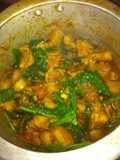 Pork with rai saag(mustard leaves)