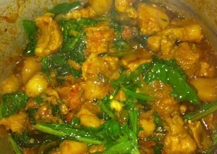 Simple Way to Make Favorite Pork with rai saag(mustard leaves)