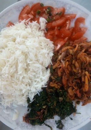 A picture of Coconut Shrimp with rice #localfoodcontest_Mombasa.