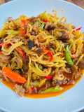Pepaya muda tumis daging