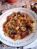 Hígado encebollado con Salsa Tipo Pisto