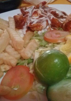 Una foto de Camarones a la crema con chipotle