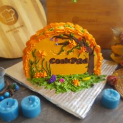 A picture of Cookpad 4th Anniversary cake.