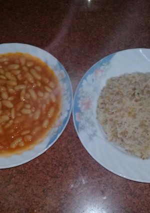 صورة لوصفة طريقه عمل الرز واحده واحده مع الفاصوليا البيضاء