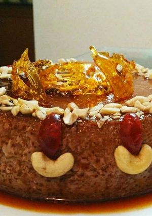 A picture of Chocolate and Nuts pudding.
