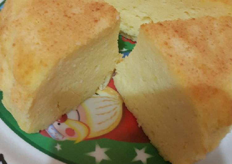 Cara Gampang Menyiapkan Japanese cheese cake mocaf teflon ekonomis (no sp/tbm, no oven) Anti Gagal