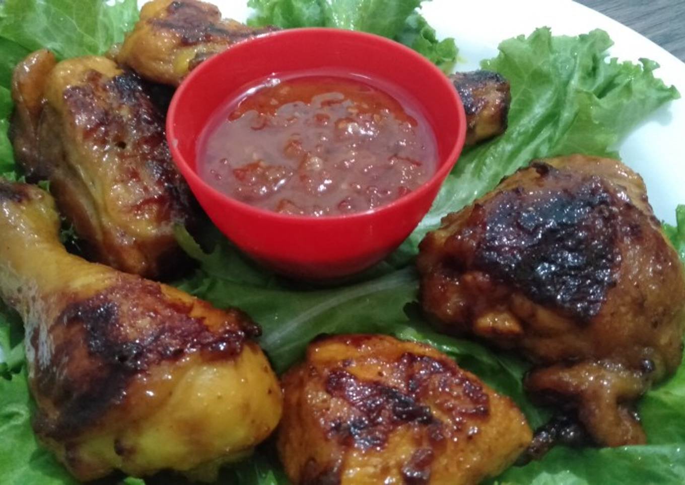 Ayam bakar madu dan sambal terasi