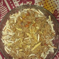 A picture of Walnuts almonds halwa.