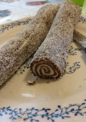 Teljes kiőrlésű, cukormentes kókusztekercs recept fotója