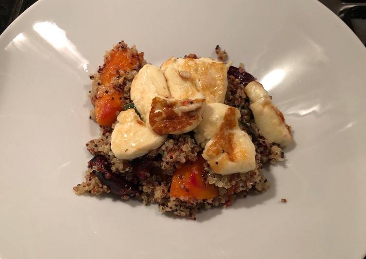Recipe of Quick Haloumi quinoa with roasted beetroot &amp; squash