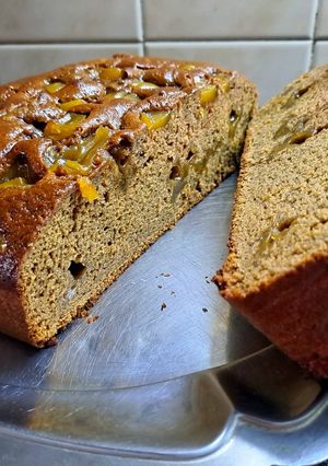 Una foto de Torta de bananas con dulce de batata
