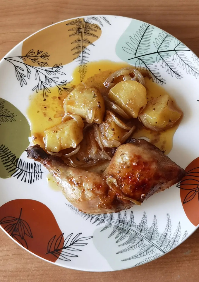 Una foto de Muslos de pollo al horno