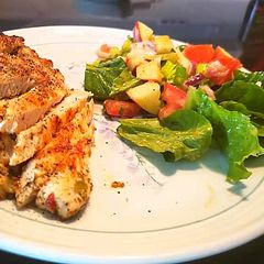 A picture of Chicken vegetable steak.